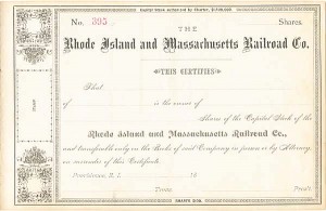 Rhode Island and Massachusetts Railroad Co. - Stock Certificate